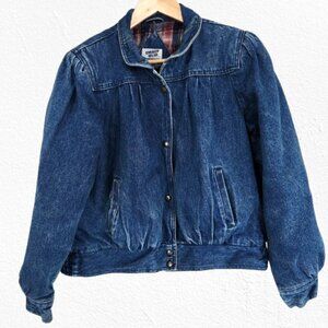 80's/90's Rugged Wear vintage denim snap up jean jacket flannel lining